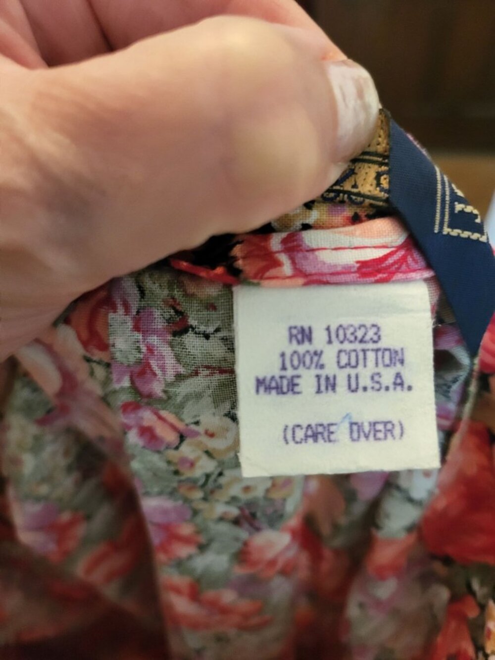 Vintage 80s Herman Geist Pink Rose Floral Cotton Skirt Blouse 10 Cottage Preppy - Picture 11 of 12